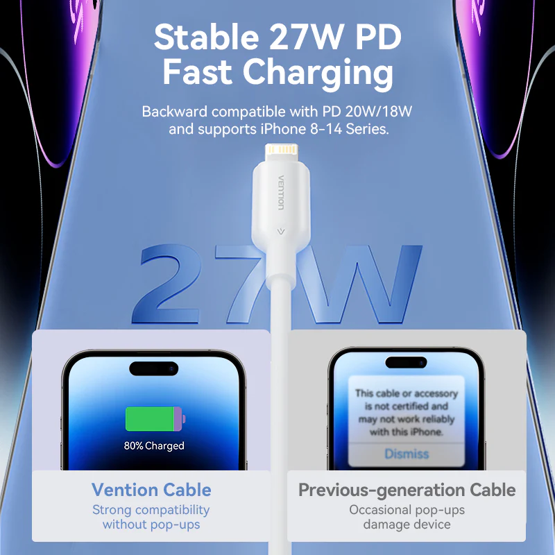 Buy VENTON LAKWH MFi Certified USB-C to Lightning Cable (2 Meter) 27W Fast Charging Online in Pakistan - UGREEN PK