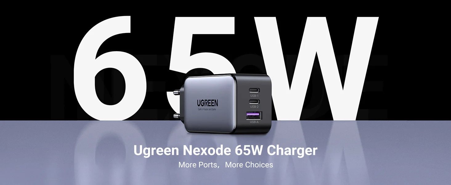 UGREEN 10335 Nexode 65W GaN USB C Wall Charger (EU Plug) for iPhone 17/16/15, Galaxy S25/S24 Buy UGREEN 10335 Nexode 65W GaN USB C Wall Charger (EU Plug) for iPhone 17/16/15, Galaxy S25/S24 Online in Pakistan - UGREEN PK