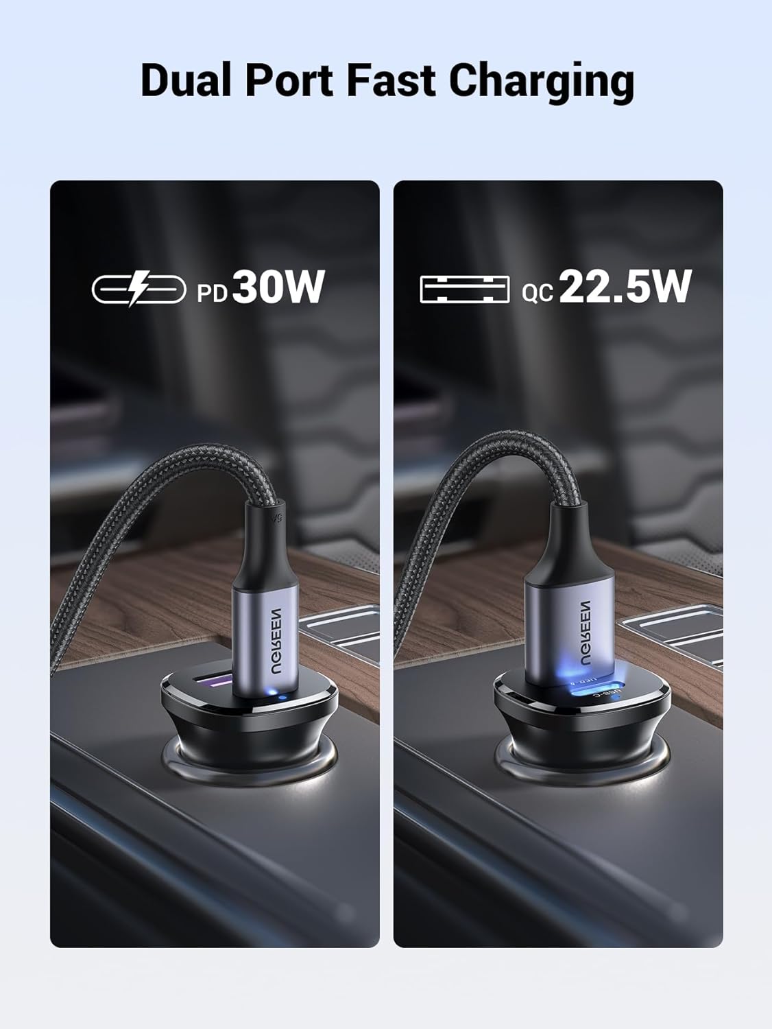 Buy UGREEN 25845 Car Charger 2 Ports PD 30W & PPS 25W for iPhone 17/16/15 Online in Pakistan - UGREEN PK