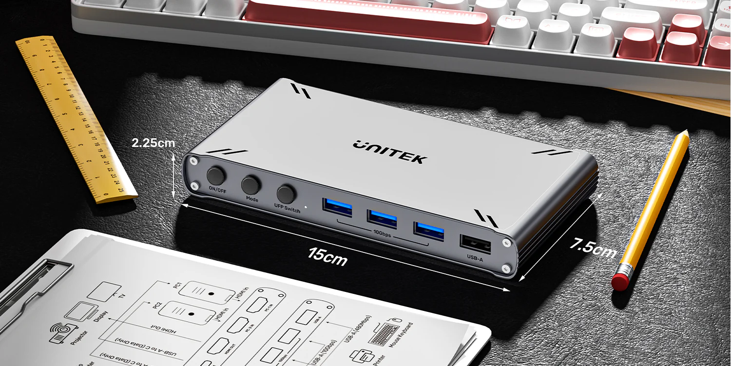 UNITEK USB-C 10Gbps HDMI KVM Switch, 2-PC 4K@30Hz Split-Screen Switch with 5-Port USB 3.1 Hub & Data Buy UNITEK USB-C 10Gbps HDMI KVM Switch, 2-PC 4K@30Hz Split-Screen Switch with 5-Port USB 3.1 Hub & Data Online in Pakistan - UGREEN PK