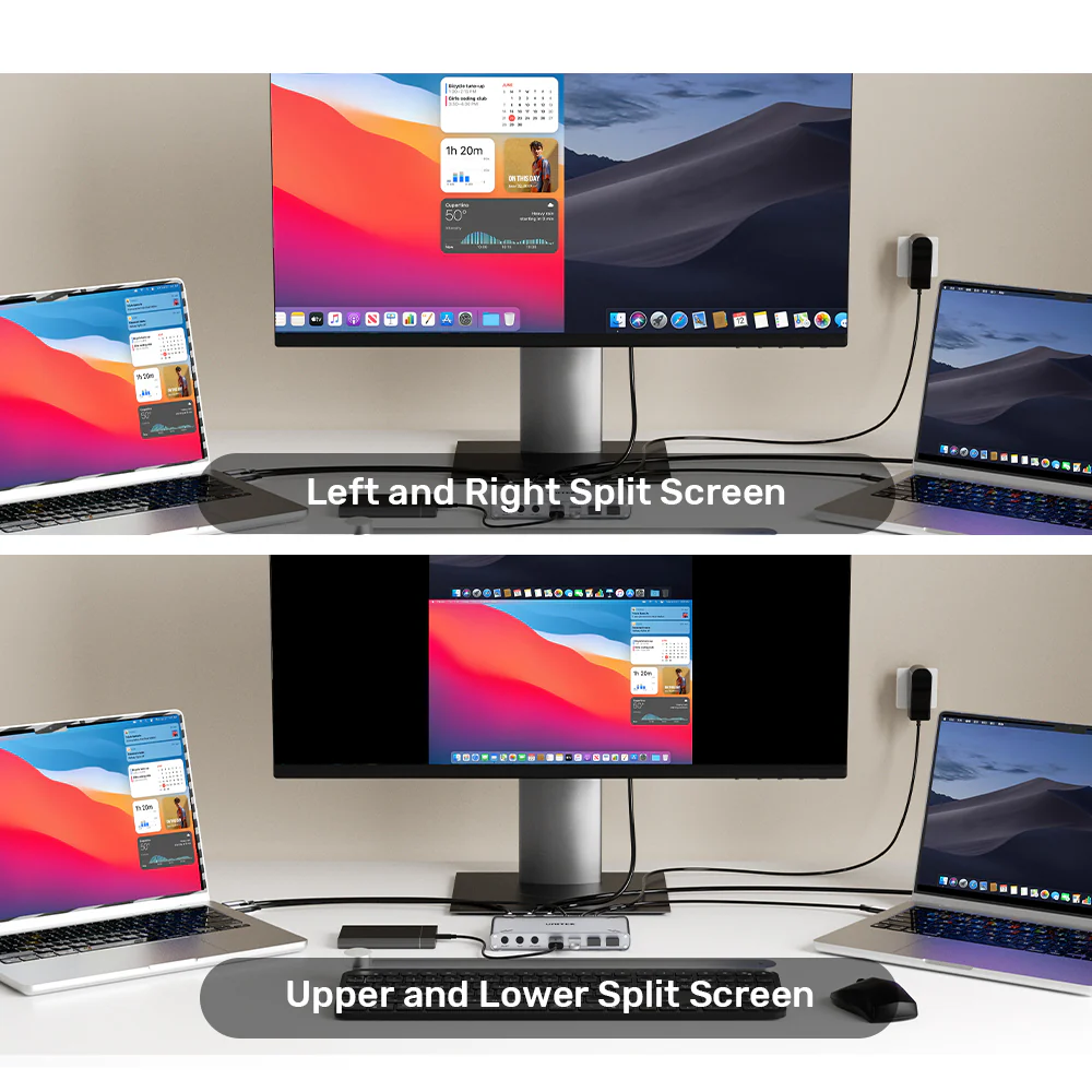 Buy UNITEK USB-C 10Gbps HDMI KVM Switch, 2-PC 4K@30Hz Split-Screen Switch with 5-Port USB 3.1 Hub & Data Online in Pakistan - UGREEN PK