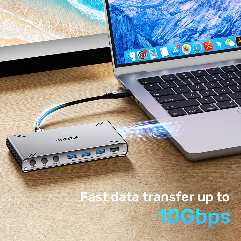 Buy UNITEK USB-C 10Gbps HDMI KVM Switch, 2-PC 4K@30Hz Split-Screen Switch with 5-Port USB 3.1 Hub & Data Online in Pakistan - UGREEN PK