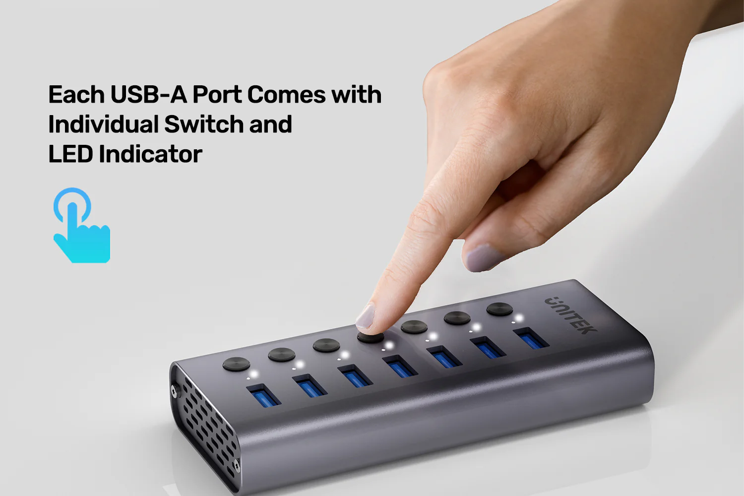 UNITEK 7-in-1 USB Hub with Individual Port Switches 7x USB-A 5Gbps + BC1.2 Fast Charging Buy UNITEK 7-in-1 USB Hub with Individual Port Switches 7x USB-A 5Gbps + BC1.2 Fast Charging Online in Pakistan - UGREEN PK