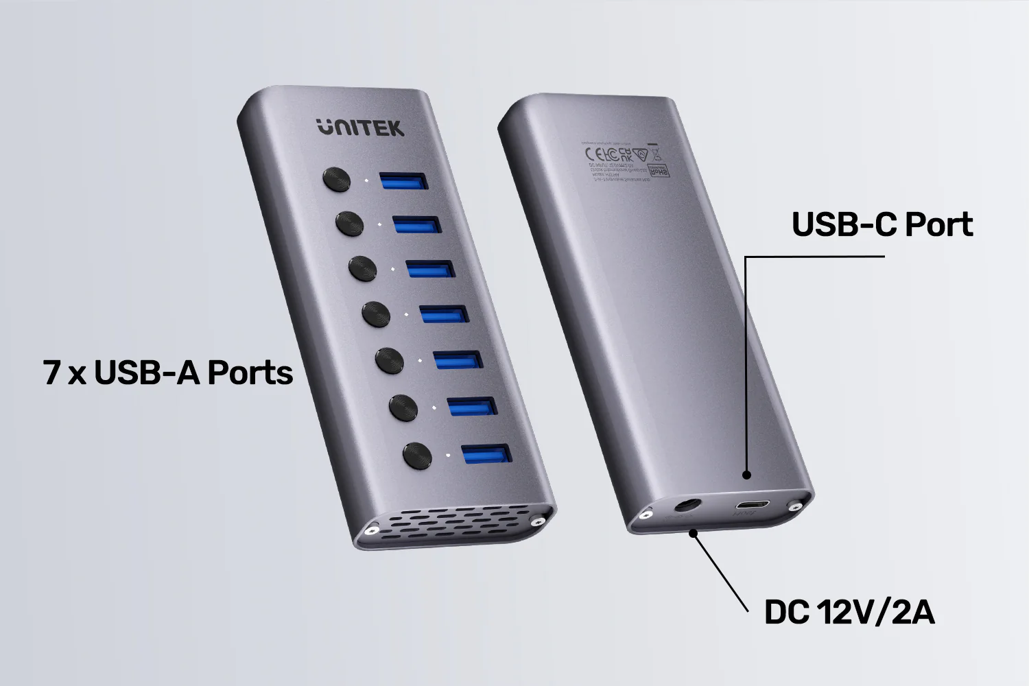 UNITEK 7-in-1 USB Hub with Individual Port Switches 7x USB-A 5Gbps + BC1.2 Fast Charging Buy UNITEK 7-in-1 USB Hub with Individual Port Switches 7x USB-A 5Gbps + BC1.2 Fast Charging Online in Pakistan - UGREEN PK