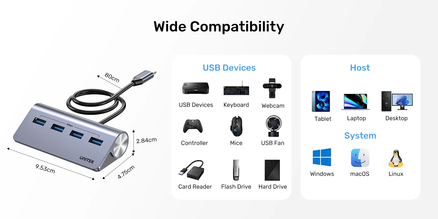 UNITEK uHUB Q4 4-in-1 USB-C Hub 5Gbps Data Ports with External Power 33° Angled Aluminum Design Buy UNITEK uHUB Q4 4-in-1 USB-C Hub 5Gbps Data Ports with External Power 33° Angled Aluminum Design Online in Pakistan - UGREEN PK