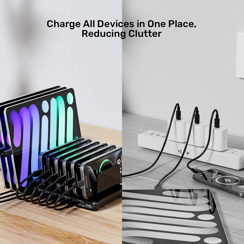 Buy UNITEK uCharge 240W 10-Port USB Smart Charging Station with 8 USB-C & 2 USB-A Online in Pakistan - UGREEN PK