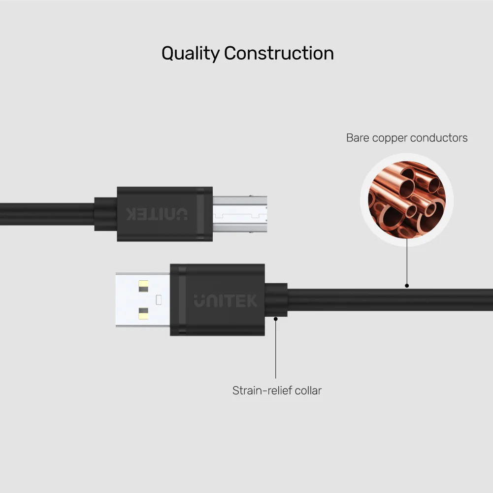 Buy UNITEK USB 2.0 A Male to B Male Printer Cable for Printers, Scanners, Hard Drives Online in Pakistan - UGREEN PK