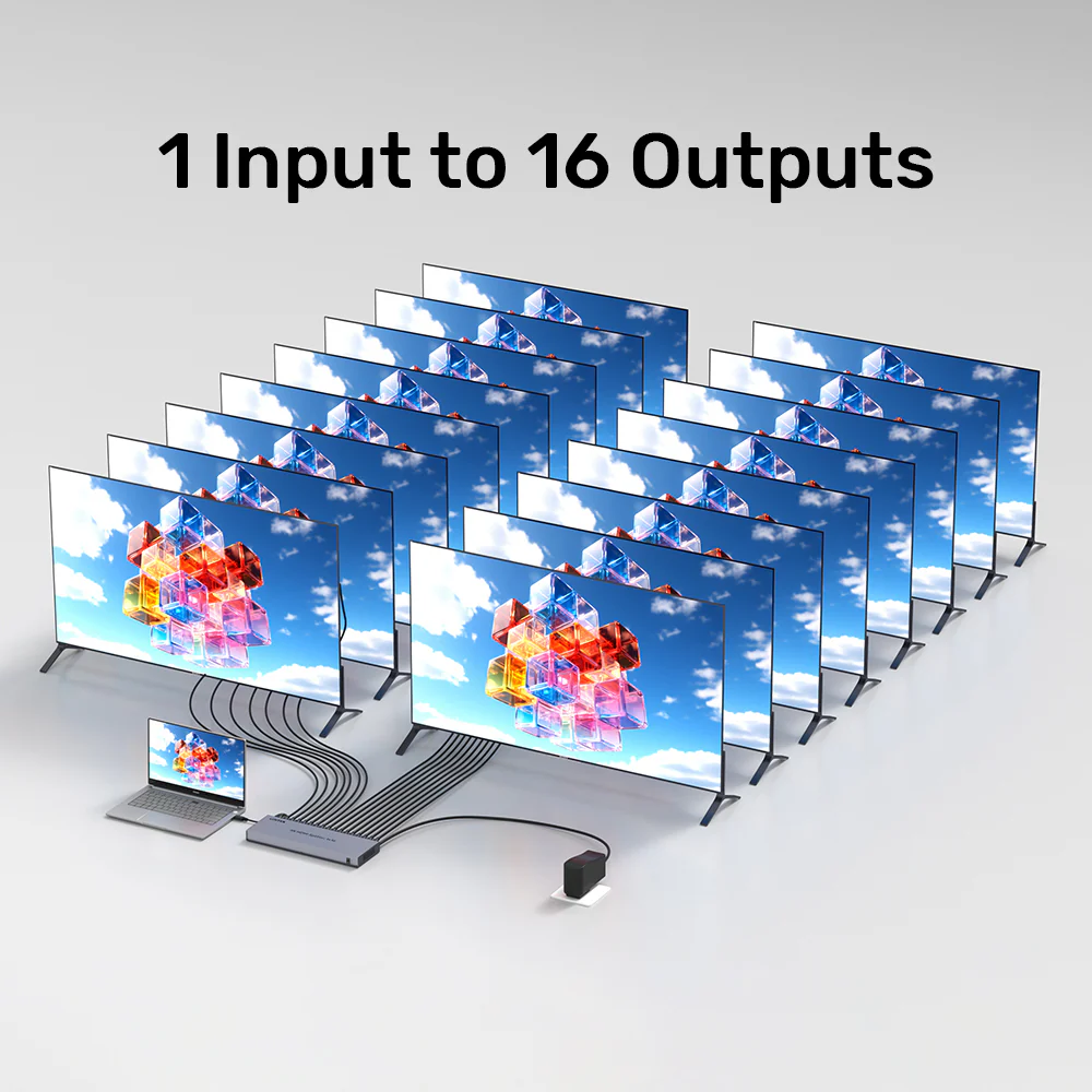 UNITEK HDMI Splitter 1 in 16 Out 4K@30Hz, Professional 16-Port Video Distributor for Digital Signage Buy UNITEK HDMI Splitter 1 in 16 Out 4K@30Hz, Professional 16-Port Video Distributor for Digital Signage Online in Pakistan - UGREEN PK