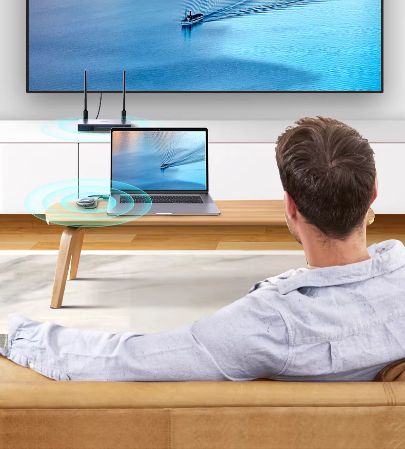 Buy UNITEK USB to HDMI+VGA Wireless Screen Projector Dongle 50 Meter Range 1080P@60Hz Online in Pakistan - UGREEN PK