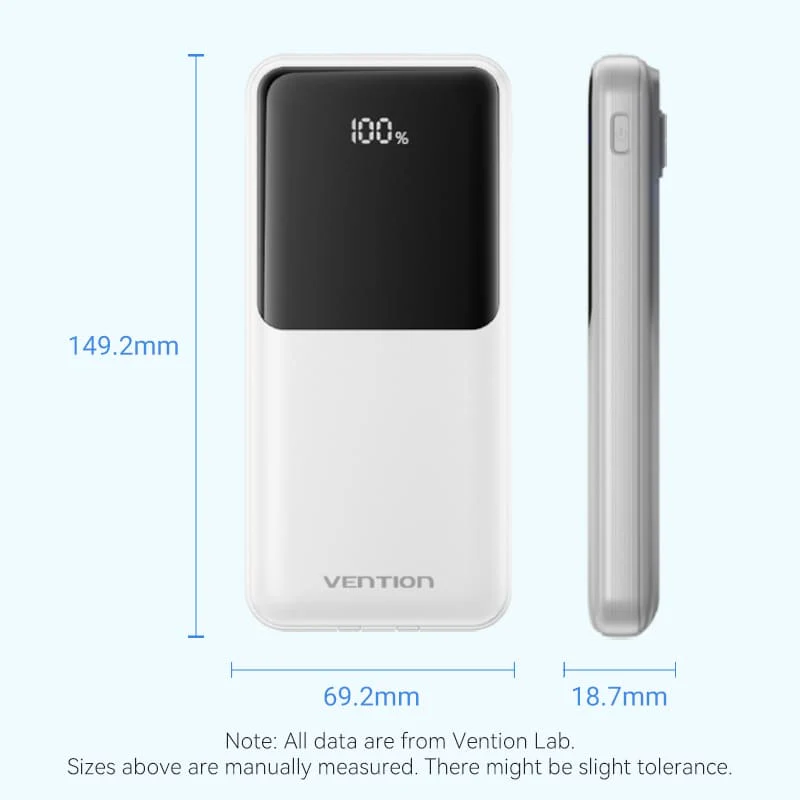 Buy VENTION FHOB0 10000mAh Power Bank 22.5W Fast Charging with Built-in Cables (Black) for iPhone 17/16/15 /14 Online in Pakistan - UGREEN PK