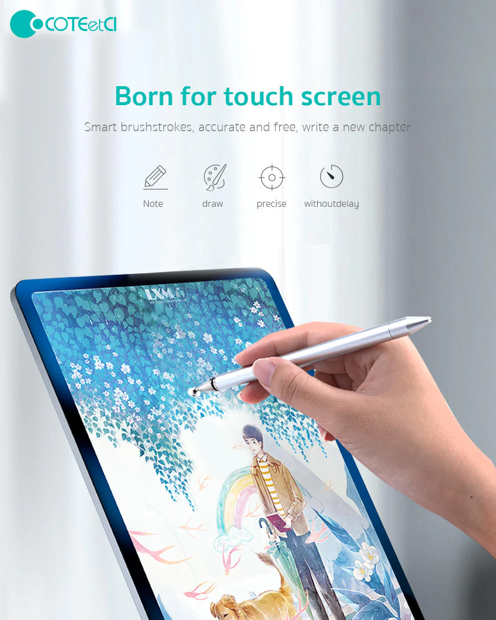 Buy COTECi 3-in-1 Capacitive Stylus Pen Universal Touch Screen Pen for iPad, iPhone, Samsung, Android Tablets Online in Pakistan - UGREEN PK