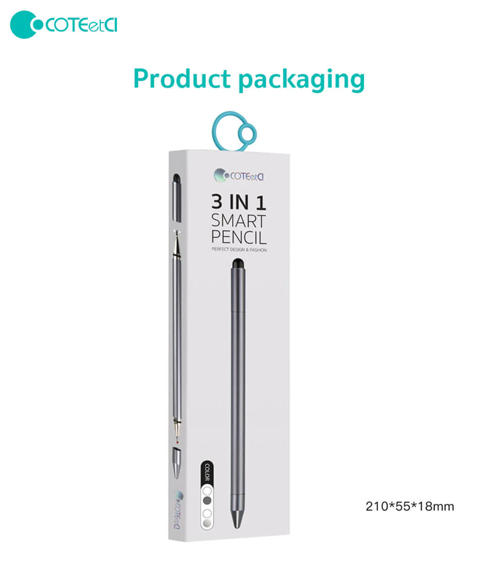 Buy COTECi 3-in-1 Capacitive Stylus Pen Universal Touch Screen Pen for iPad, iPhone, Samsung, Android Tablets Online in Pakistan - UGREEN PK