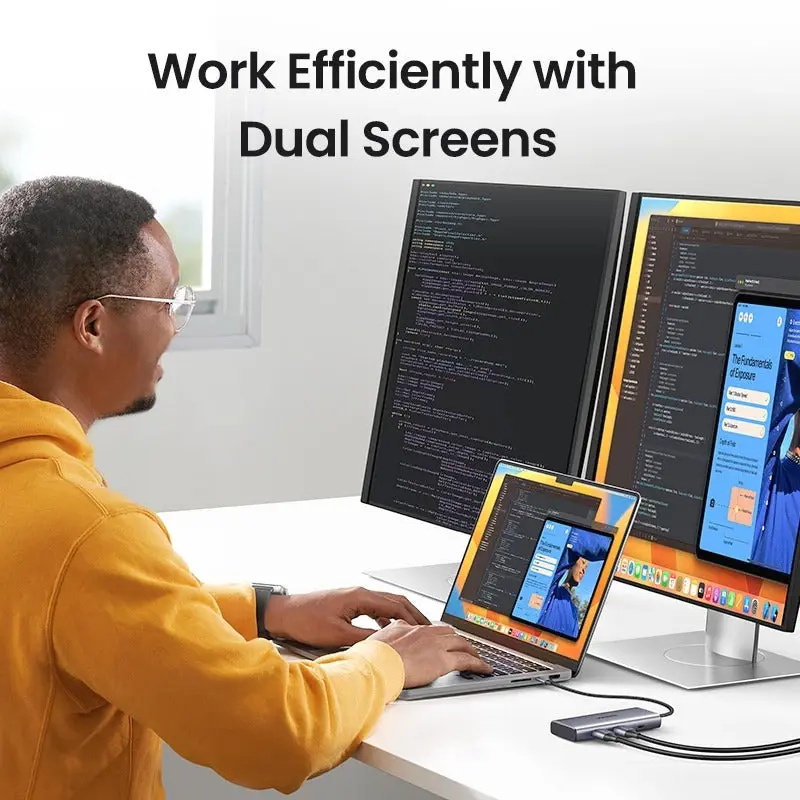 Buy UGREEN 35897 7-in-1 USB-C Hub with Dual HDMI, 100W PD Charging, 4x USB-A Ports Online in Pakistan - UGREEN PK