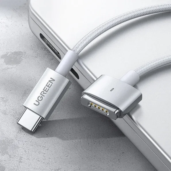Buy UGREEN 90319 USB-C to MagSafe 2 Charging Cable 85W (2 Meter) Silver Braided Fast Charging Cord for MacBook Online in Pakistan - UGREEN PK