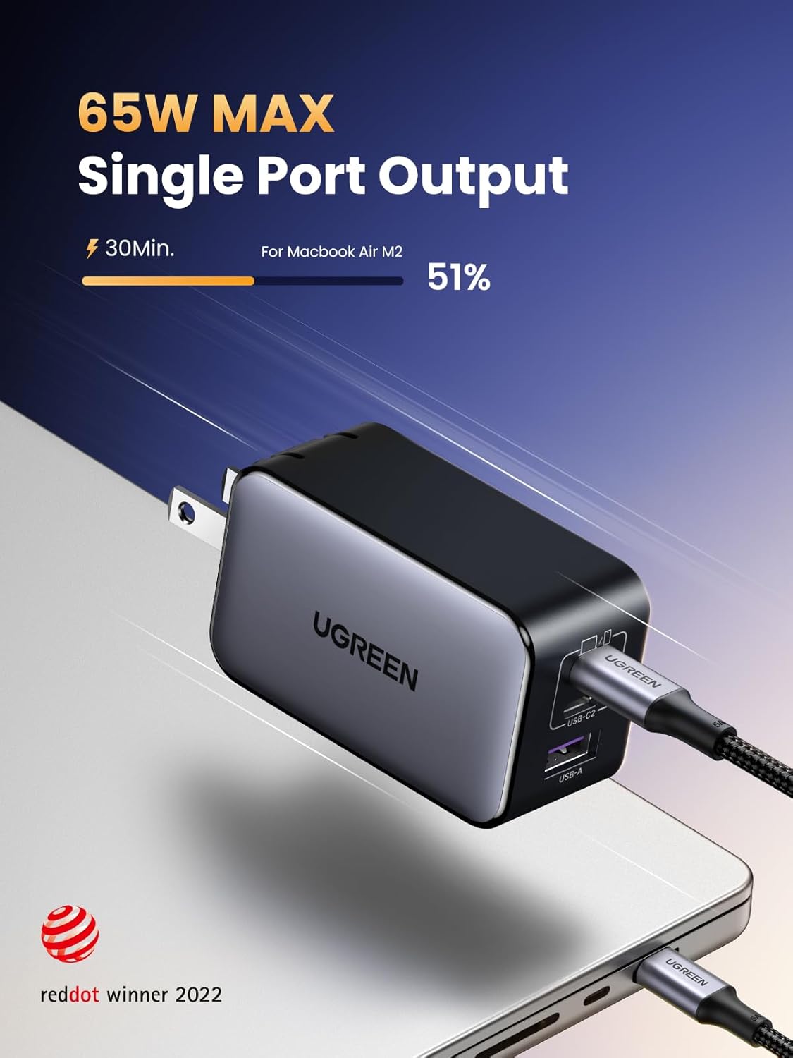 Buy UGREEN 20700 Nexode 65W GaN USB C 3-Port (US Plug) Foldable Fast Charger for iPhone 17/16/15 Series Online in Pakistan - UGREEN PK