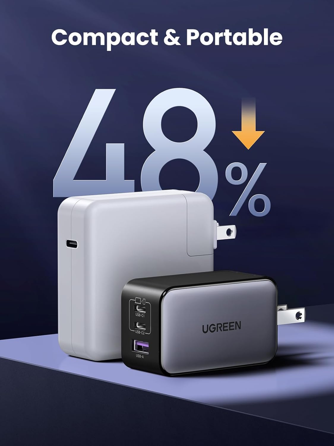 Buy UGREEN 20700 Nexode 65W GaN USB C 3-Port (US Plug) Foldable Fast Charger for iPhone 17/16/15 Series Online in Pakistan - UGREEN PK
