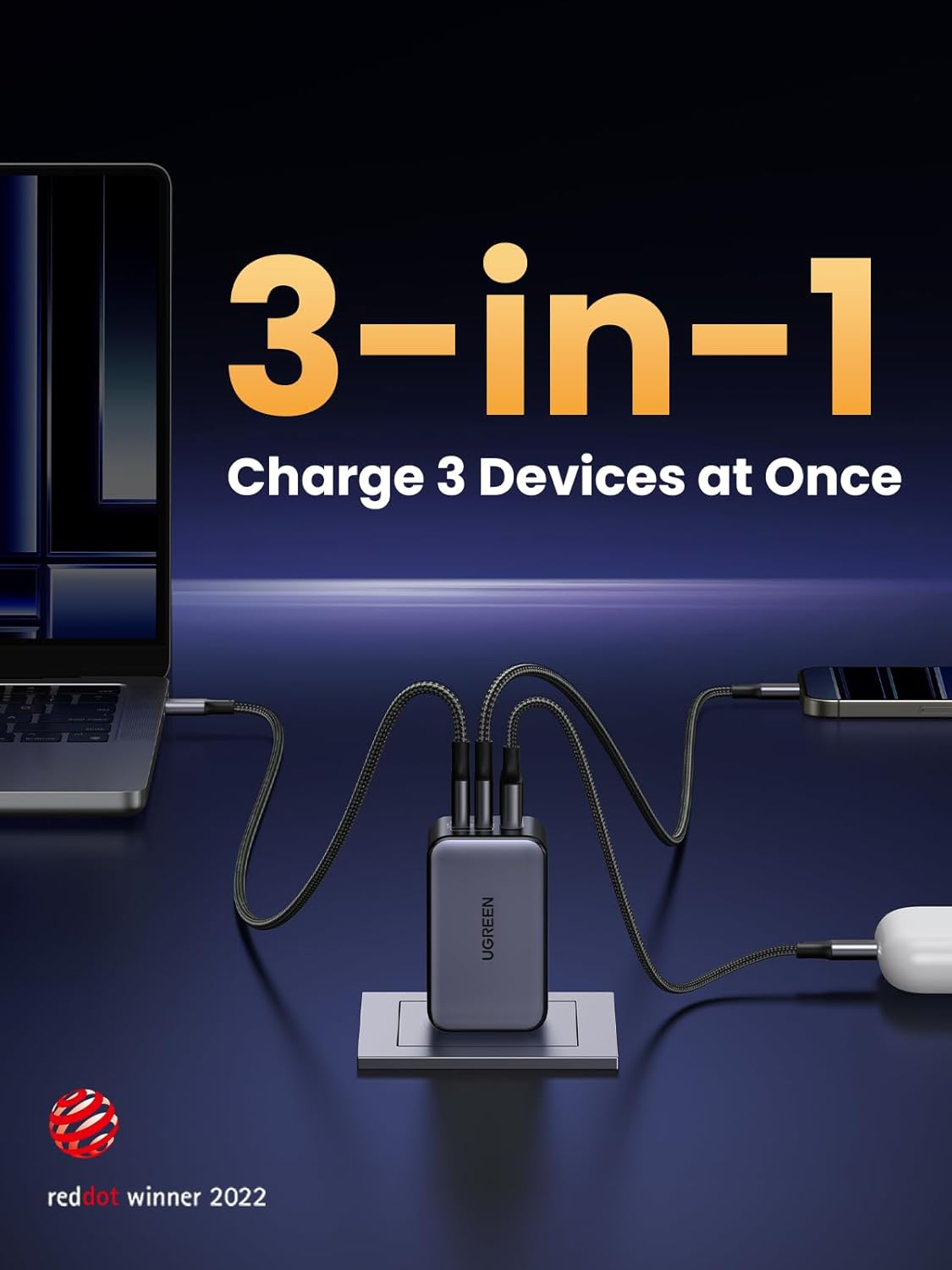 Buy UGREEN 20700 Nexode 65W GaN USB C 3-Port (US Plug) Foldable Fast Charger for iPhone 17/16/15 Series Online in Pakistan - UGREEN PK