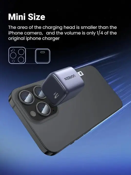 Buy UGREEN 55428 Nexode 20W GaN II USB-C Foldable Wall Charger (US Plug) for iPhone 17/16/15 Series, Galaxy S25/S24 Online in Pakistan - UGREEN PK
