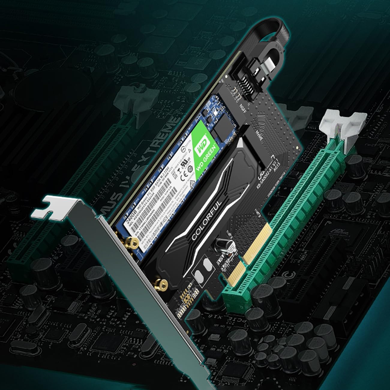 Buy UGREEN 70504 M.2 NVMe to PCI-E 3.0 Express Card with M.2 SATA Support, Multi-Layer PCBA, NVMe & AHCI SSD Adapter Online in Pakistan - UGREEN PK
