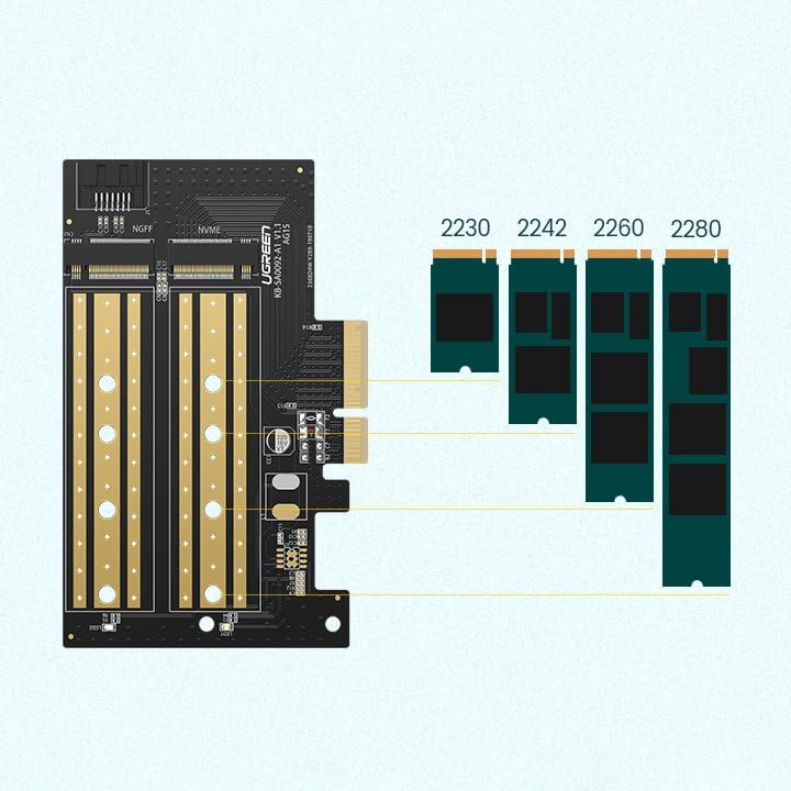 Buy UGREEN 70504 M.2 NVMe to PCI-E 3.0 Express Card with M.2 SATA Support, Multi-Layer PCBA, NVMe & AHCI SSD Adapter Online in Pakistan - UGREEN PK