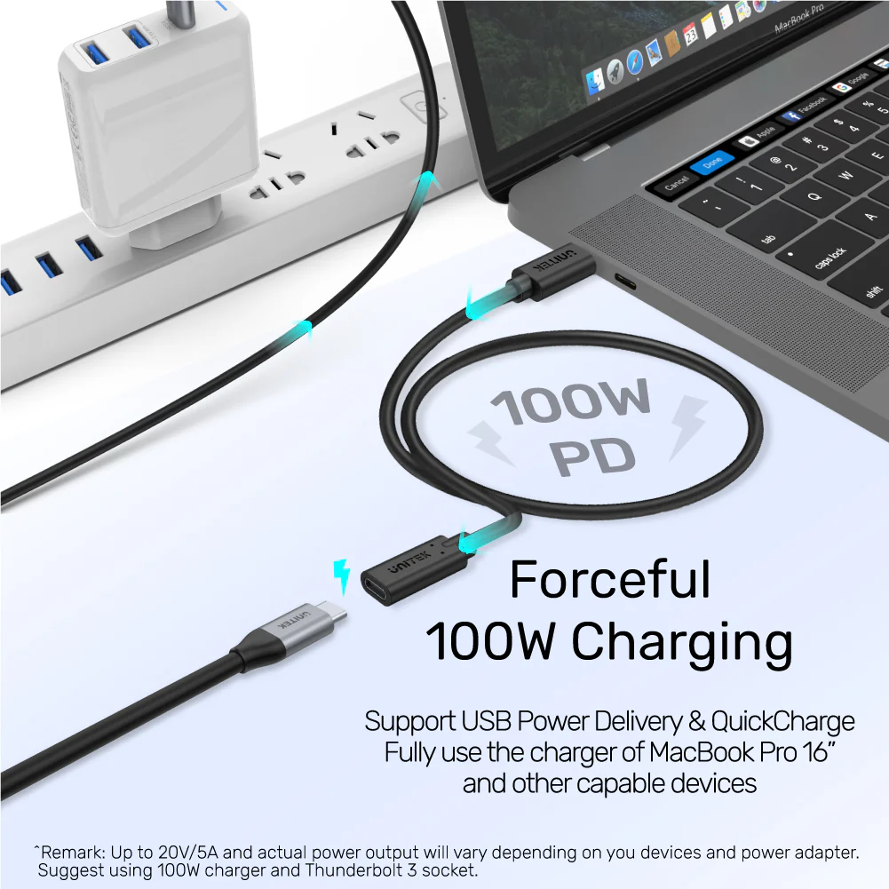 UNITEK USB-C 3.2 Gen 2 Extension Cable (1.5 Meter) 4K@60Hz Video, 100W Power Delivery, 10Gbps Data Transfer UNITEK USB-C 3.2 Gen 2 Extension Cable (1.5 Meter) 4K@60Hz Video, 100W Power Delivery, 10Gbps Data Transfer