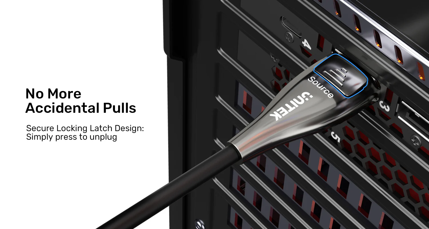 UNITEK 8K Fiber Optic DisplayPort 2.1 Cable (10 Meters) 8K@120Hz 54Gbps High Bandwidth UNITEK 8K Fiber Optic DisplayPort 2.1 Cable (10 Meters) 8K@120Hz 54Gbps High Bandwidth
