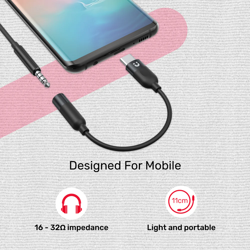 UNITEK USB-C to 3.5mm Headphone Jack Adapter, Hi-Fi DAC Chip 96kHz/24-bit High-Resolution Audio