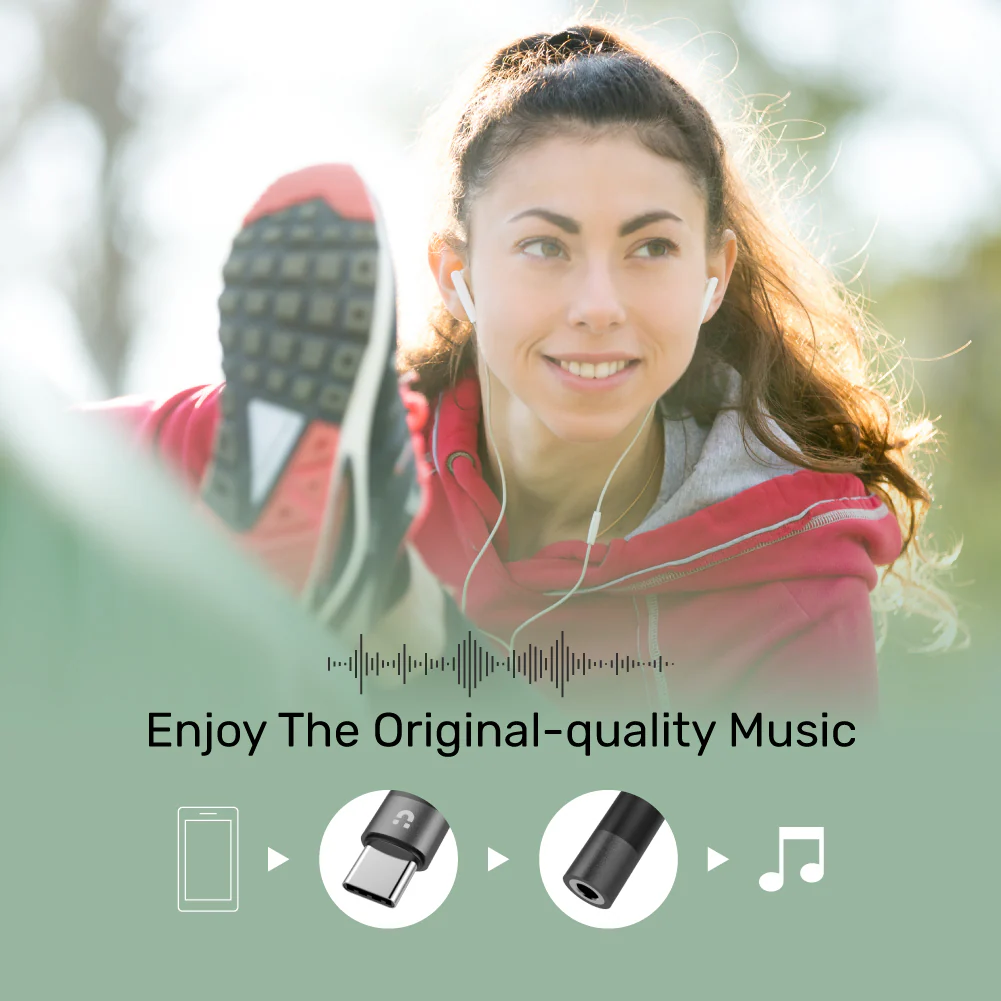 UNITEK USB-C to 3.5mm Headphone Jack Adapter, Hi-Fi DAC Chip 96kHz/24-bit High-Resolution Audio