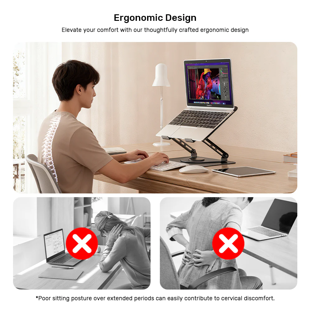 UNITEK OT1098AGY01 Adjustable Laptop Stand with Detachable Cooling Fan
