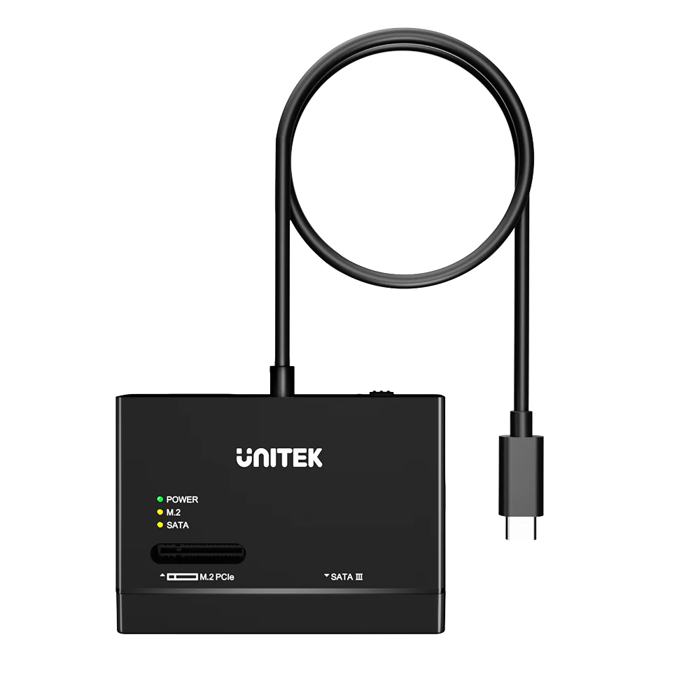 UNITEK NVMe M.2 SSD Enclosure Adapter, Dual Slot for M.2 PCIe NVMe and 2.5"/3.5" SATA SSD/HDD