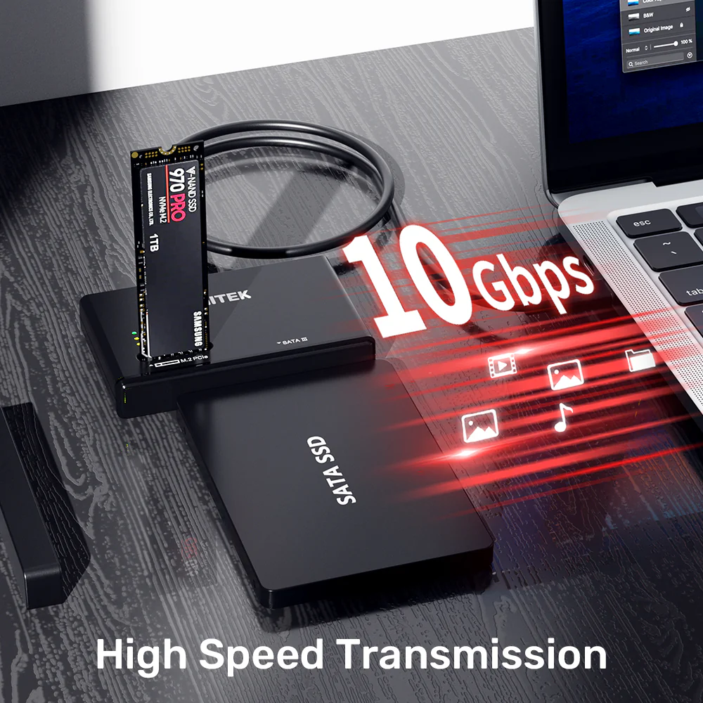UNITEK NVMe M.2 SSD Enclosure Adapter, Dual Slot for M.2 PCIe NVMe and 2.5"/3.5" SATA SSD/HDD