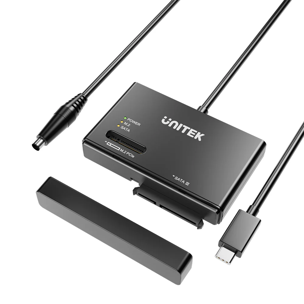 UNITEK NVMe M.2 SSD Enclosure Adapter, Dual Slot for M.2 PCIe NVMe and 2.5"/3.5" SATA SSD/HDD