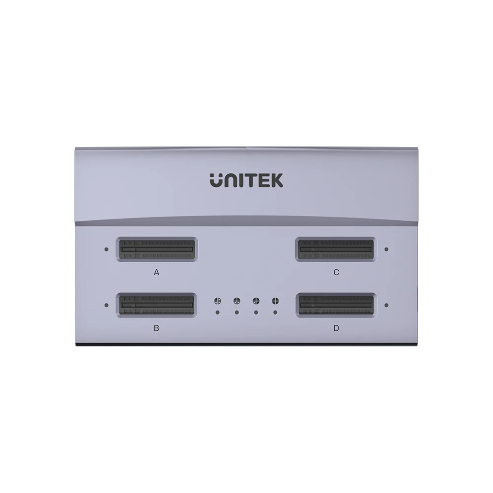 UNITEK USB4 4-Bay M.2 SSD Docking Station, 40Gbps Total Speed 1-to-3 Offline Clone, Supports 2230 to 22110 NVMe PCIe SSDs