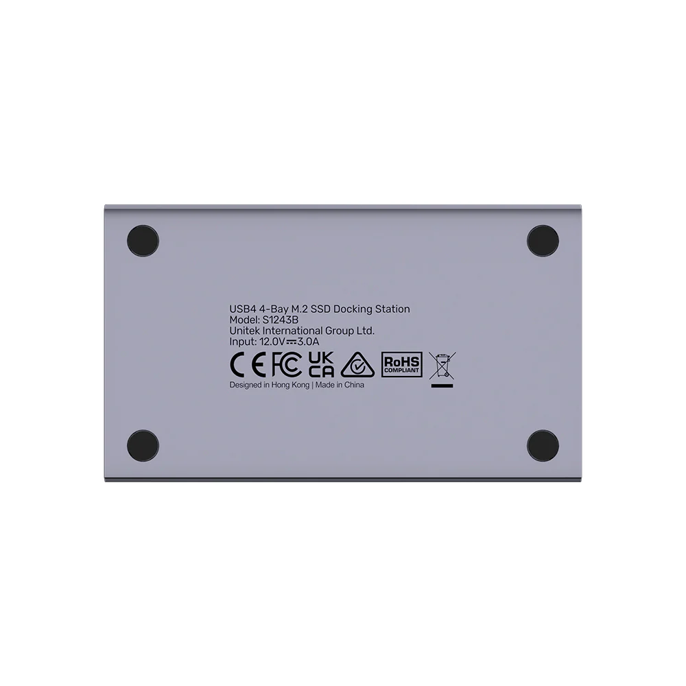 UNITEK USB4 4-Bay M.2 SSD Docking Station, 40Gbps Total Speed 1-to-3 Offline Clone, Supports 2230 to 22110 NVMe PCIe SSDs