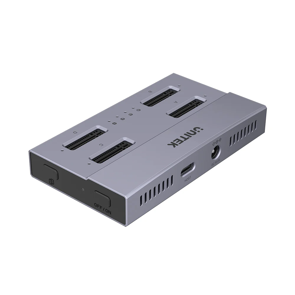 UNITEK USB4 4-Bay M.2 SSD Docking Station, 40Gbps Total Speed 1-to-3 Offline Clone, Supports 2230 to 22110 NVMe PCIe SSDs