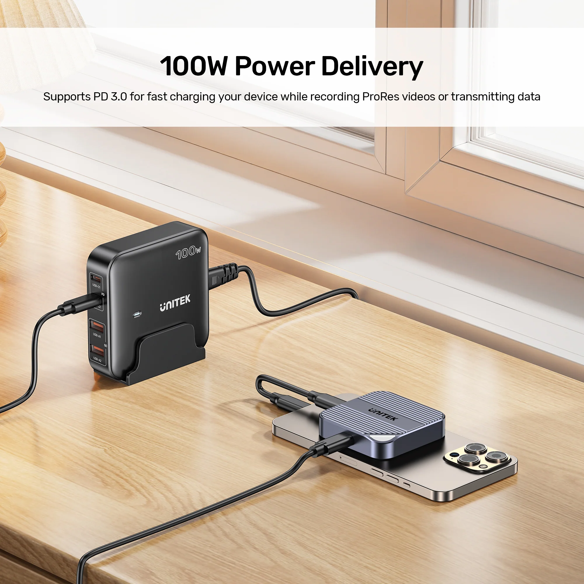 UNITEK Magnetic M.2 2230 NVMe SSD Enclosure, 10Gbps USB-C, 100W PD Pass-Through, MagSafe Compatible for iPhone 17/16/15