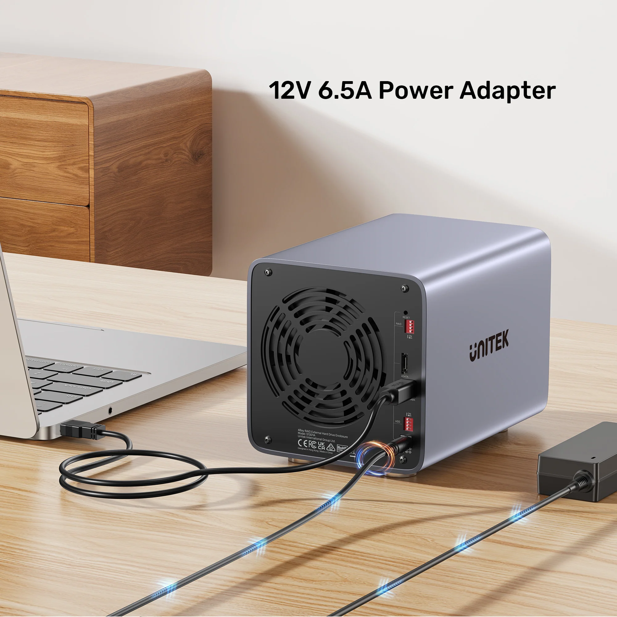 UNITEK 4 Bay RAID External Hard Drive Enclosure, USB 3.0 5Gbps, Supports 8 RAID for 2.5" and 3.5" SATA HDD/SSD, 80TB Max