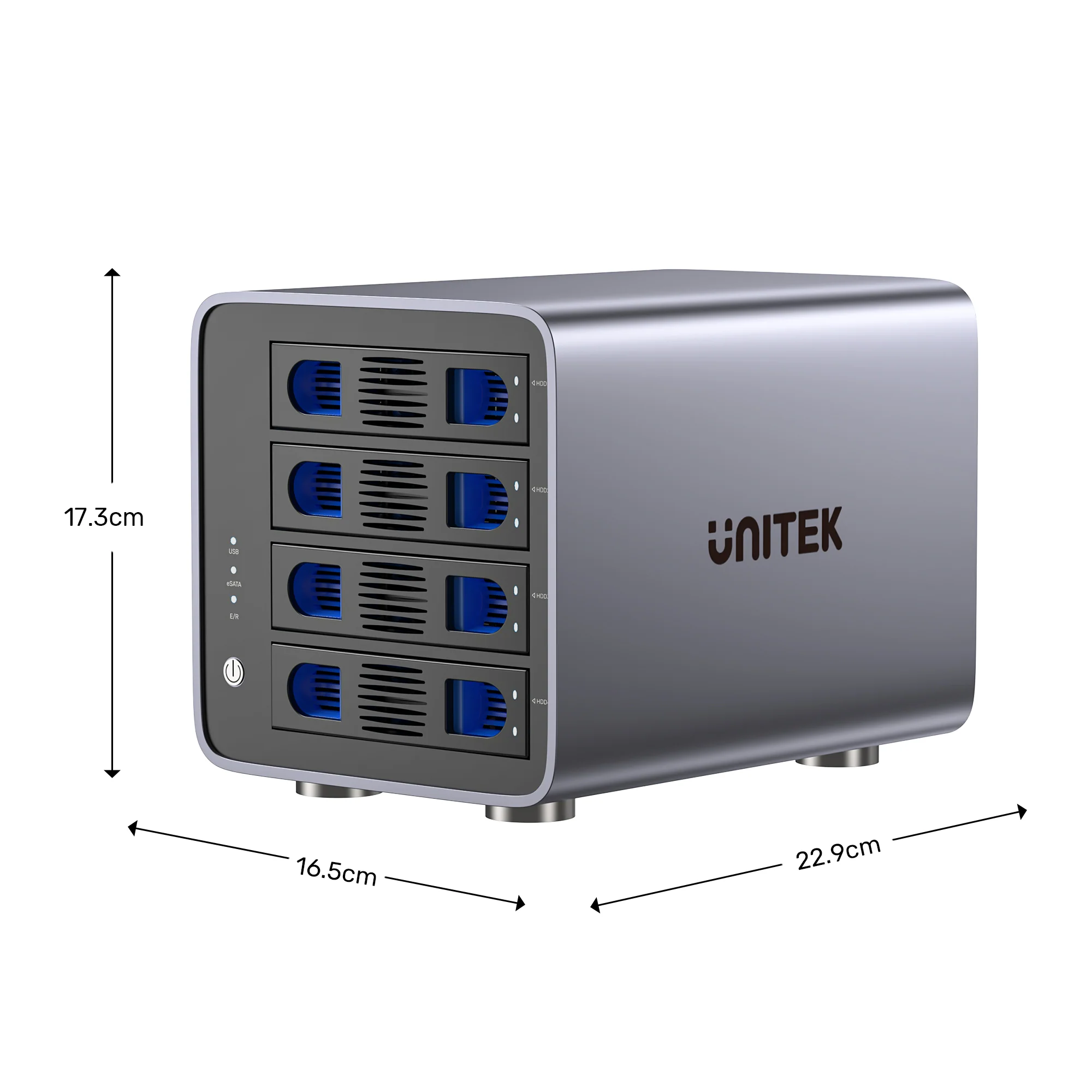 UNITEK 4 Bay RAID External Hard Drive Enclosure, USB 3.0 5Gbps, Supports 8 RAID for 2.5" and 3.5" SATA HDD/SSD, 80TB Max