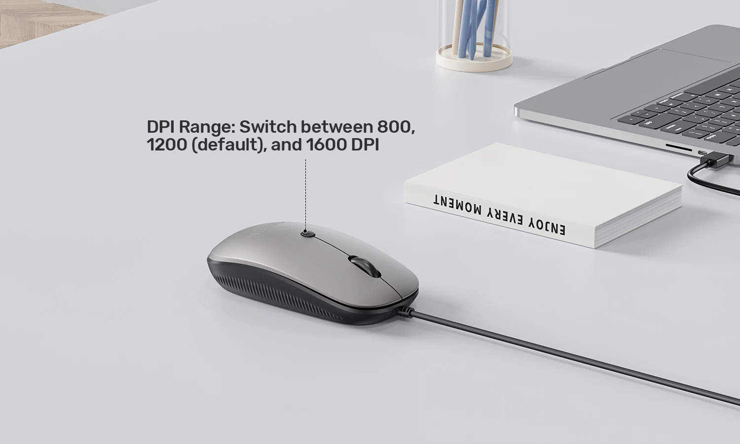 UNITEK SlimTrack Wired Optical Mouse (Gray) 1600 DPI Precision, Slim Ambidextrous Ergonomic Design with Multi-Functional Scroll Wheel UNITEK SlimTrack Wired Optical Mouse (Gray) 1600 DPI Precision, Slim Ambidextrous Ergonomic Design with Multi-Functional Scroll Wheel
