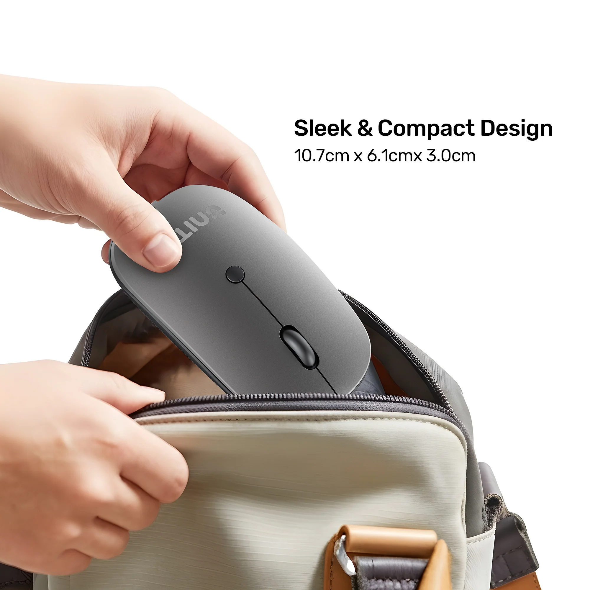 UNITEK SlimTrack Wired Optical Mouse (Gray) 1600 DPI Precision, Slim Ambidextrous Ergonomic Design with Multi-Functional Scroll Wheel
