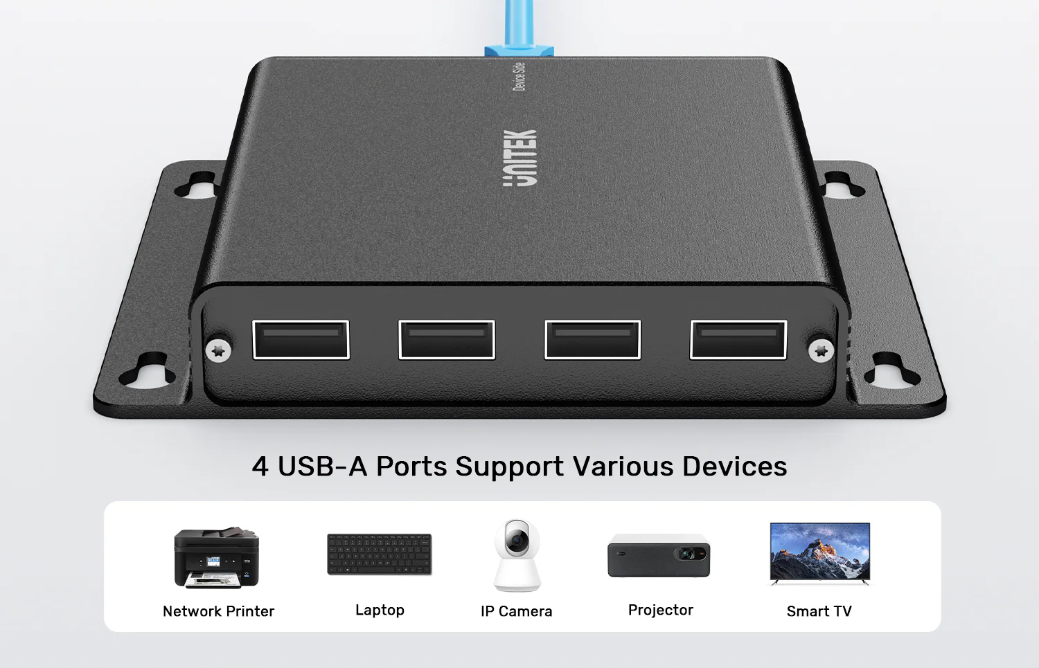 UNITEK 150M USB Extender Over Ethernet with 4-Port Hub, POC Over Cat6 Up to 150 Meters, 480Mbps High-Speed Data Transfer UNITEK 150M USB Extender Over Ethernet with 4-Port Hub, POC Over Cat6 Up to 150 Meters, 480Mbps High-Speed Data Transfer