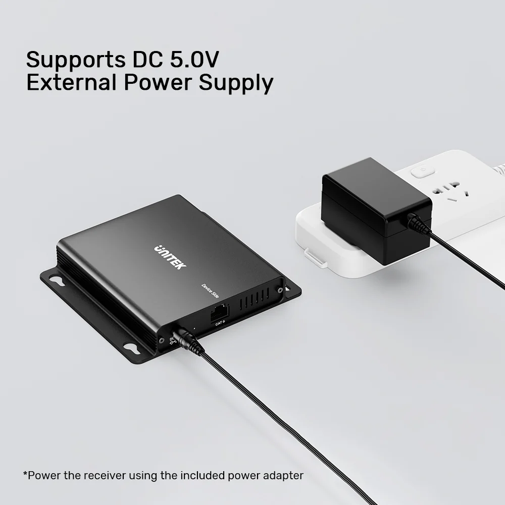 UNITEK 150M USB Extender Over Ethernet with 4-Port Hub, POC Over Cat6 Up to 150 Meters, 480Mbps High-Speed Data Transfer