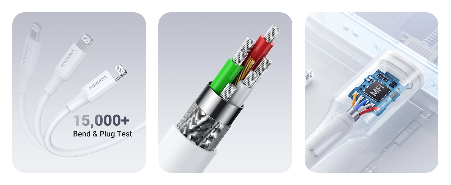 UGREEN 10493 USB-C to Lightning MFi Certified PD Fast Charging Cable (1 Meter) Rubber Shell White for iPhone 14 Pro Max/14/13/12/11/SE Buy UGREEN 10493 USB-C to Lightning MFi Certified PD Fast Charging Cable (1 Meter) Rubber Shell White for iPhone 14 Pro Max/14/13/12/11/SE Online in Pakistan - UGREEN PK