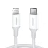 Buy UGREEN 10493 USB-C to Lightning MFi Certified PD Fast Charging Cable (1 Meter) Rubber Shell White for iPhone 14 Pro Max/14/13/12/11/SE Online in Pakistan - UGREEN PK