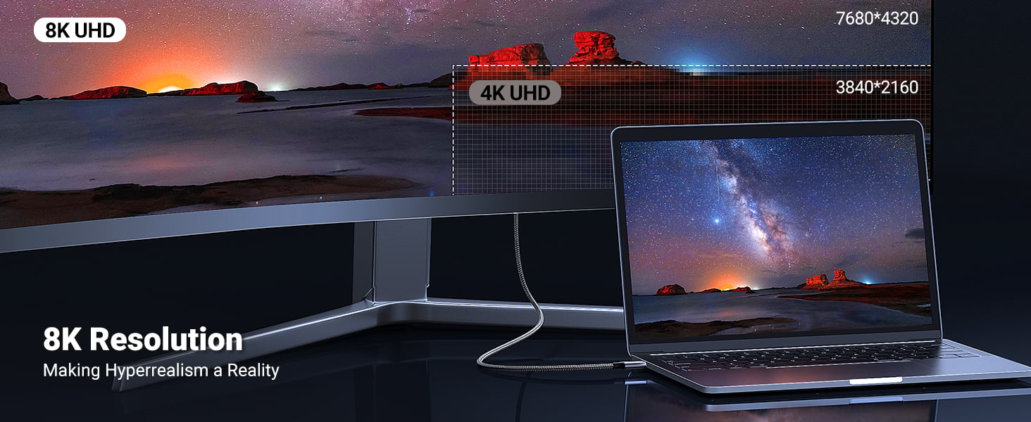 UGREEN 25839 USB C to DisplayPort 1.4 Cable 8K@60Hz 4K@240Hz Unidirectional Thunderbolt 4/3 to DisplayPort Cord, 32.4Gbps HDR DSC MST UGREEN 25839 USB C to DisplayPort 1.4 Cable 8K@60Hz 4K@240Hz Unidirectional Thunderbolt 4/3 to DisplayPort Cord, 32.4Gbps HDR DSC MST