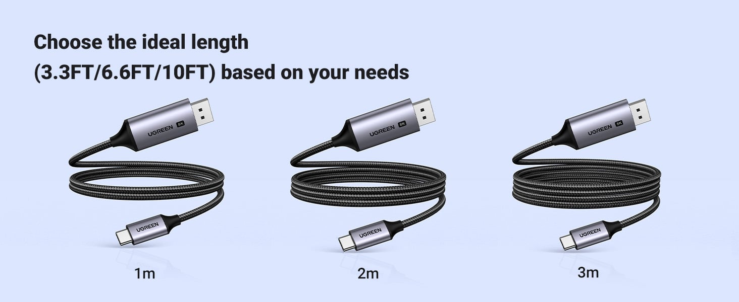 UGREEN 25839 USB C to DisplayPort 1.4 Cable 8K@60Hz 4K@240Hz Unidirectional Thunderbolt 4/3 to DisplayPort Cord, 32.4Gbps HDR DSC MST UGREEN 25839 USB C to DisplayPort 1.4 Cable 8K@60Hz 4K@240Hz Unidirectional Thunderbolt 4/3 to DisplayPort Cord, 32.4Gbps HDR DSC MST