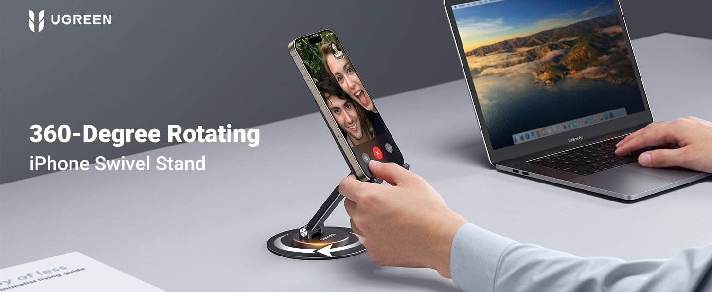 UGREEN 35152 Cell Phone Stand 360° Rotation Multi-Angle Adjustable Foldable Holder for Desk Compatible with iPhone 17/16/15 Pro Max Buy UGREEN 35152 Cell Phone Stand 360° Rotation Multi-Angle Adjustable Foldable Holder for Desk Compatible with iPhone 17/16/15 Pro Max Online in Pakistan - UGREEN PK
