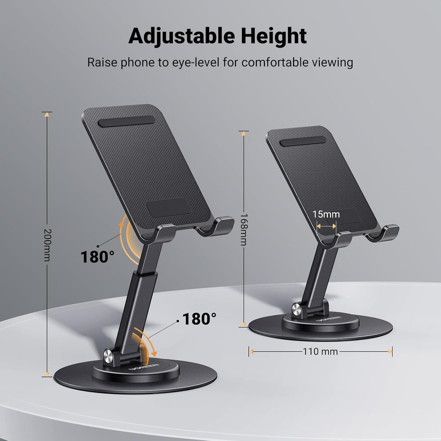 Buy UGREEN 35152 Cell Phone Stand 360° Rotation Multi-Angle Adjustable Foldable Holder for Desk Compatible with iPhone 17/16/15 Pro Max Online in Pakistan - UGREEN PK