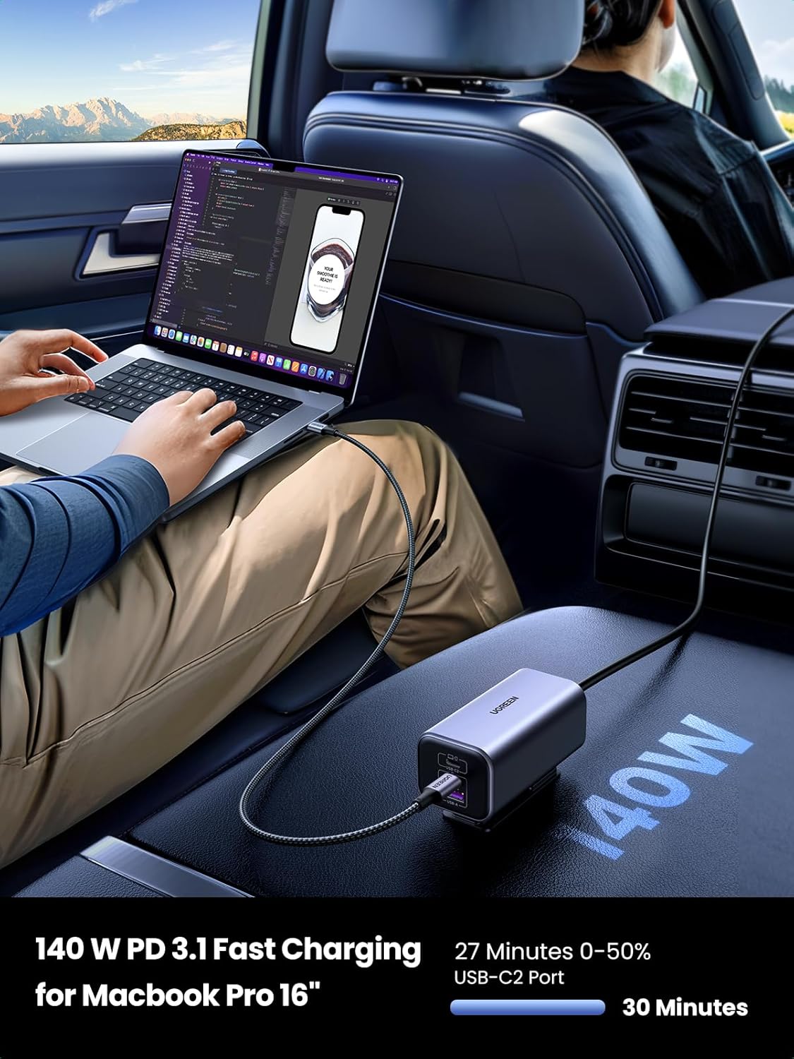 Buy UGREEN 35571 150W USB C Car Charger 4-Port USB Multi Port Charger Compatible with iPhone 17/16/15 Pro Max, iPad Pro, MacBook Pro, Laptop Online in Pakistan - UGREEN PK
