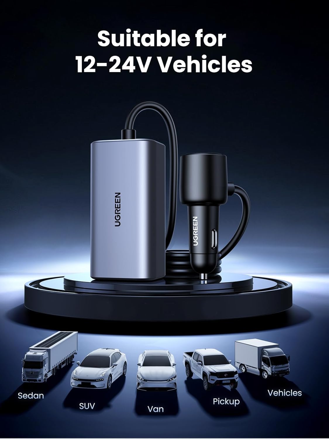 Buy UGREEN 35571 150W USB C Car Charger 4-Port USB Multi Port Charger Compatible with iPhone 17/16/15 Pro Max, iPad Pro, MacBook Pro, Laptop Online in Pakistan - UGREEN PK